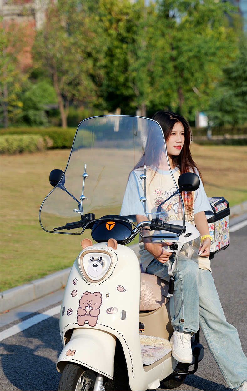 Electric Vehicle Front Windshield Universal Scooter Thickened Rainproof and Coldproof New Transparent Special Hard Board Windshield
