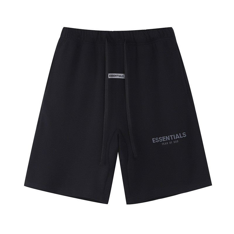 Pantalón Corto Deportivo Holgado de Tela de Felpa con Estampado Reflexivo para Deporte y Uso Casual