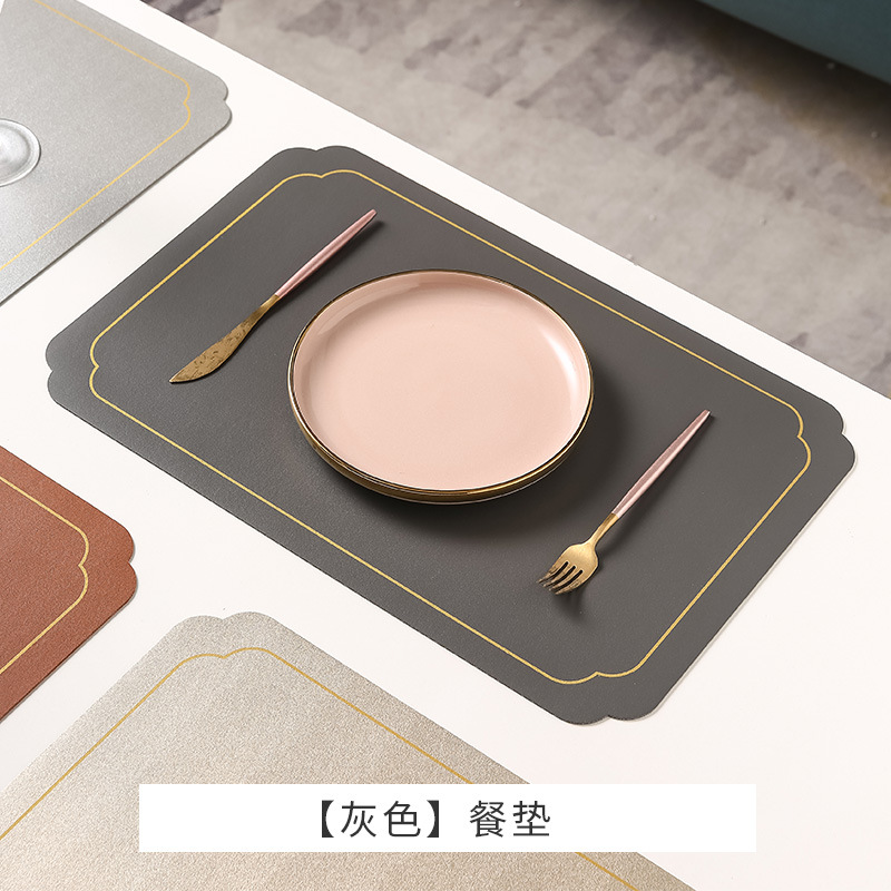 Estilo chino transfronterizo Ruyi Phnom Penh Mantel de cuero Mantel de mesa occidental de alta gama Alfombrilla de mesa redonda impermeable Mantel de hotel