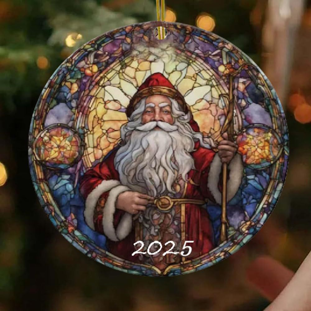 Transfronterizos nuevos colgantes acrílicos planos 2D creativos de Navidad colgantes de decoración del árbol de Navidad 2025 image 3