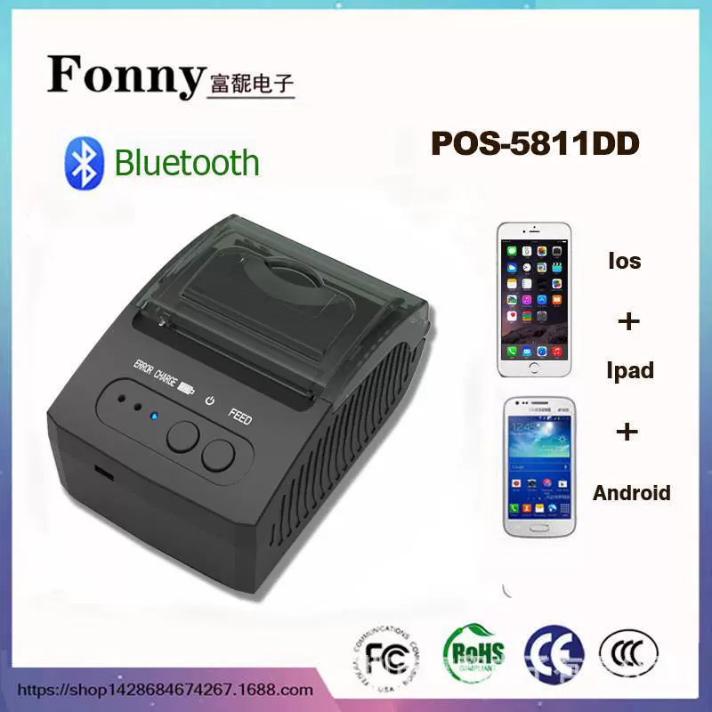 58 мм Портативный Bluetooth принтер мини термопечать счетов Android Телефон принтер Прямая продажа с завода