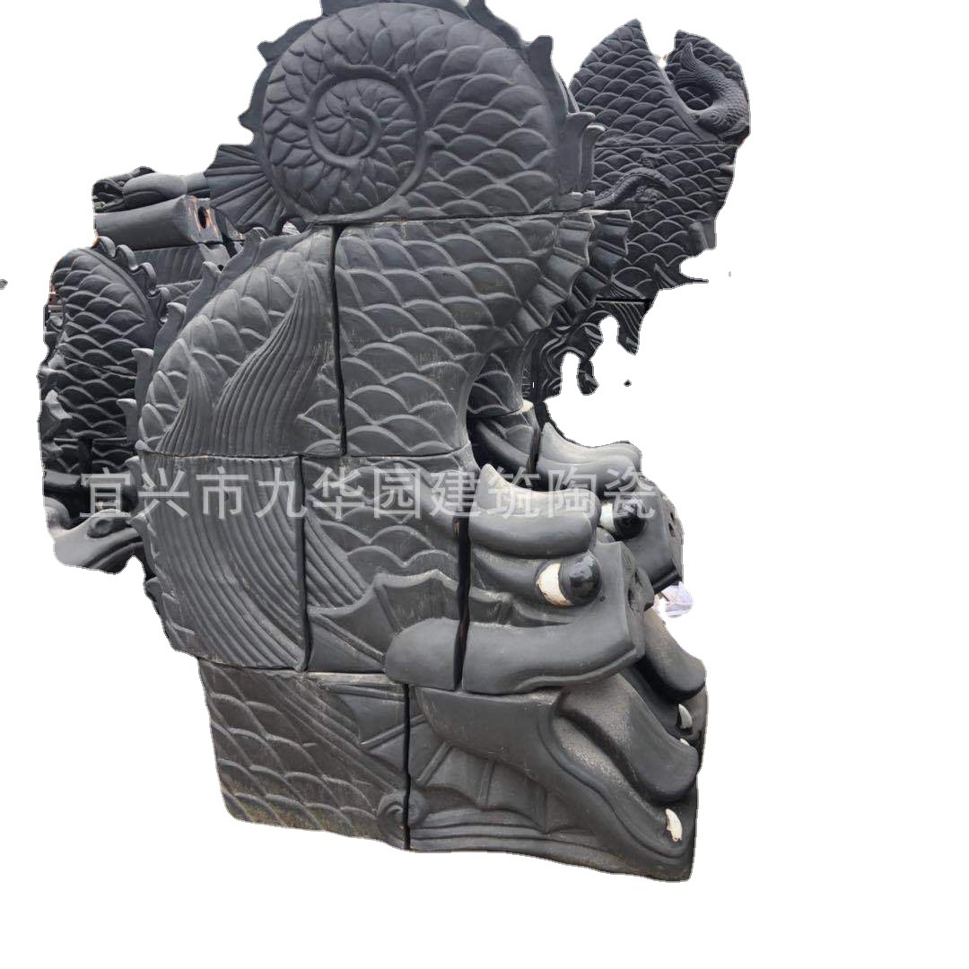 Kiss of the Dragon Shoutou Qiaojiao Roof tile decorate parts Glazed tile Matching parts To fake something antique Chinese style