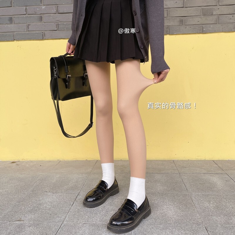 Zhuji Aohan Bare Legs Artifact Autumn and Winter Naked Feeling Supernatural Flesh-Colored Double-Layer Leggings Fleece-Lined and Thickeneded Women's Pantyhose