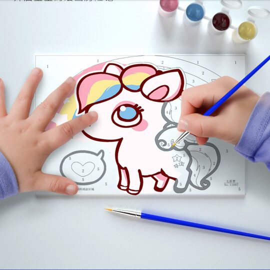 Digital oil painting solid wood pen Rod Hook Line Brush painting color filling fine pen tip coloring use environmentally friendly acrylic paint