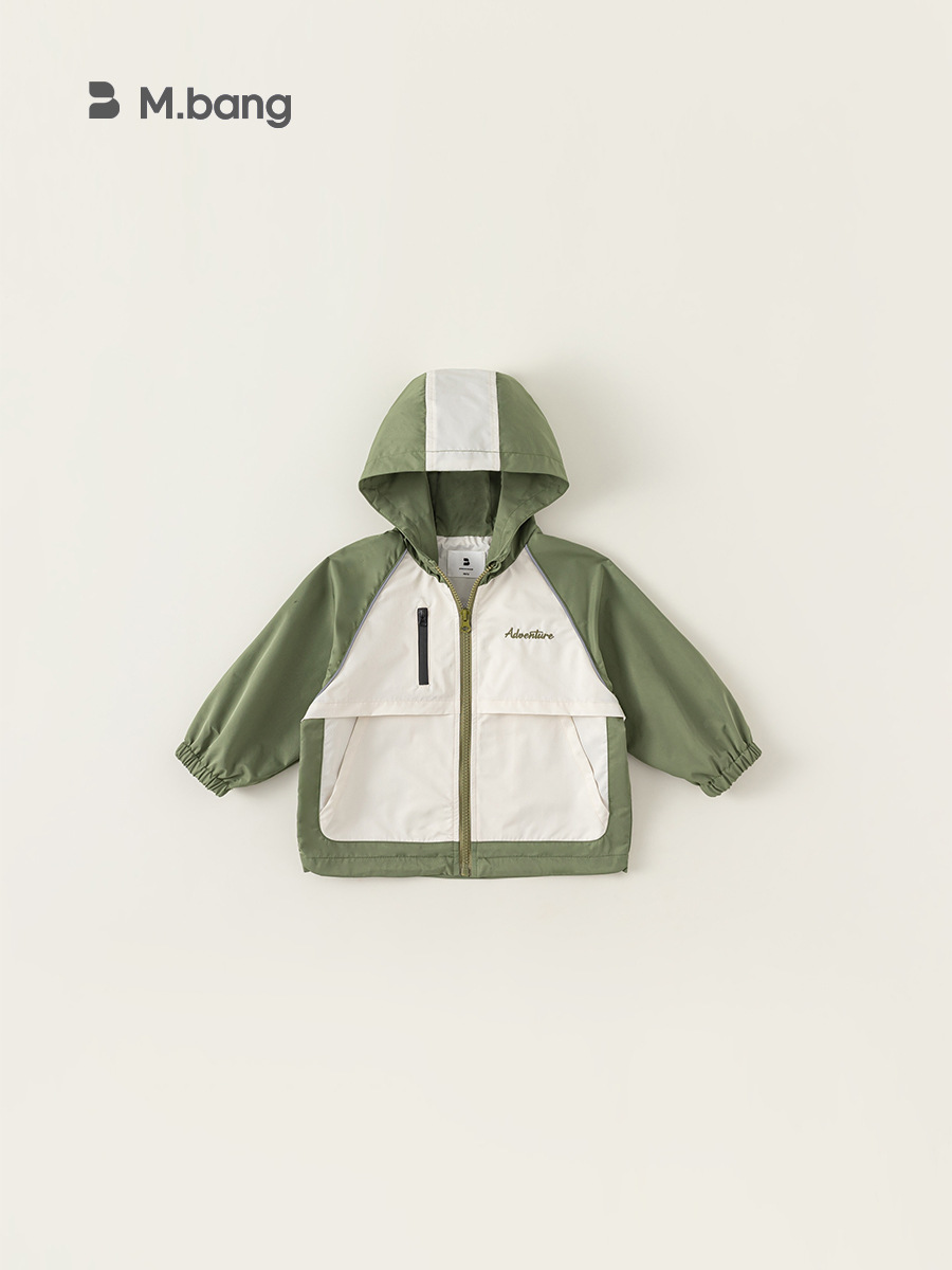 Babycity capa de los muchachos primavera y otoño Outwear casual color a juego niños con capucha cazadora suelta CY84033