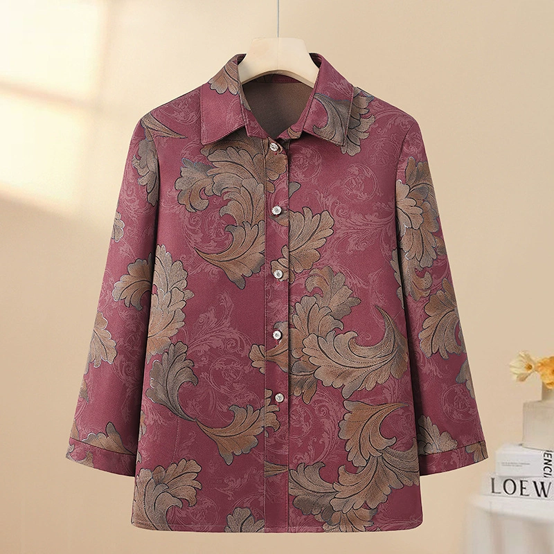 Одежда для пожилых людей, женские топы с восьмью четвертями рукавов, женские топы 60 и 70 лет, весенне-летняя верхняя одежда для мам, рубашки для бабушек.