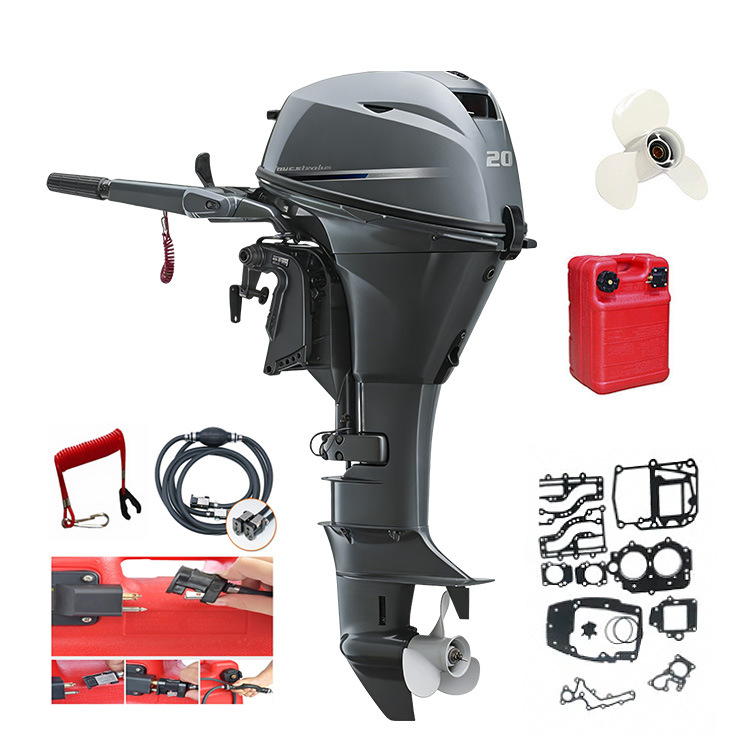 20 horsepower four-stroke outboard motor, twin-cylinder remote-controlled outboard engine for sightseeing boats and fishing boats