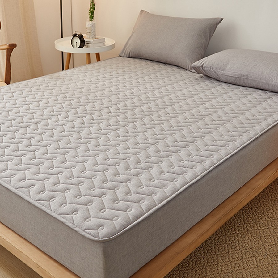 Clase A 100 sábana de algodón puro de algodón de una sola pieza cubierta de cama con todo incluido de algodón cubierta protectora de colchón funda de cama de sábana antideslizante y antipolvo image 7