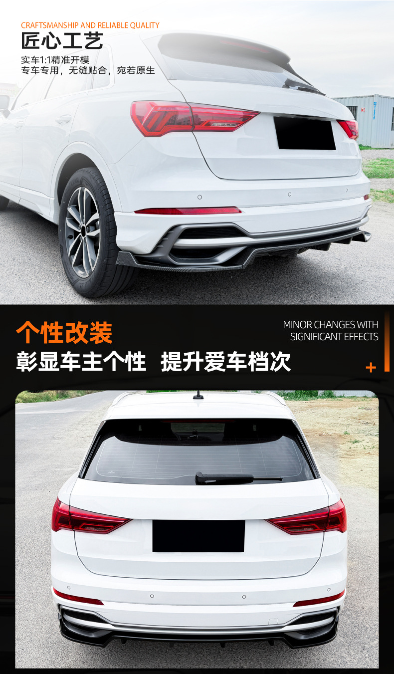 Suitable for Audi Q3 F3 Sline 2019+ Suv Rear Lip Spoiler Cross-Border Modification