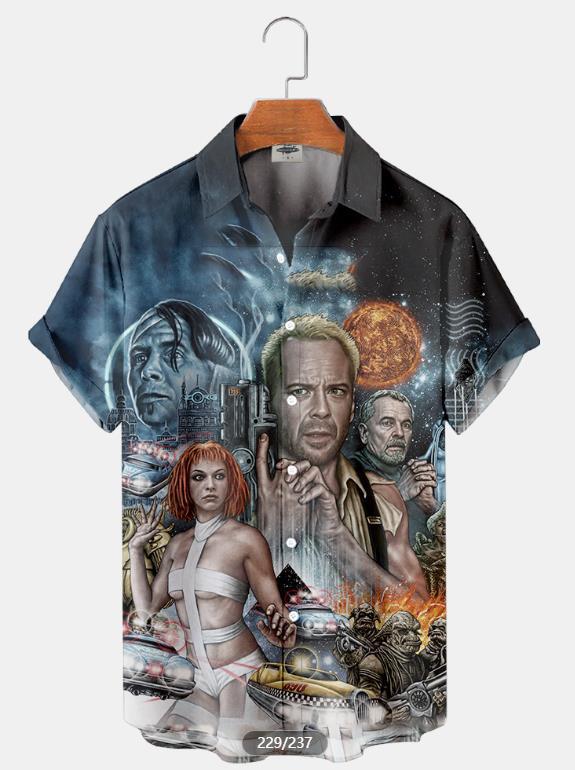 Tendencia de la moda para hombres Camisa de manga corta hawaiana Camisa estampada digital 3D Estilo explosivo transfronterizo de Amazon