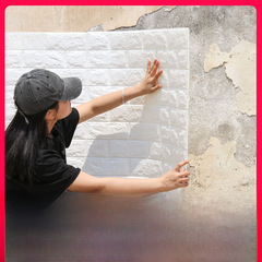 Self-adhesive 3D wall decals for kindergartens, children's anti-collision foam wall skirts, brick texture background wallpaper, wholesale