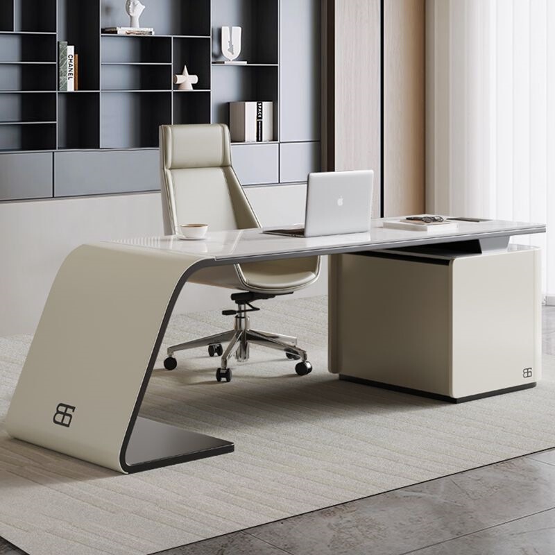 Italian-Style Minimalist Desk, Corner Office Desk, High-End Computer Desk, Executive Desk, Consultation Front Desk, L-Shaped Slate Workbench Italian-Style Minimalist Desk, Corner Office Desk, High-End Computer Desk, Executive Desk, Consultation Front Desk, L-Shaped Slate Workbench