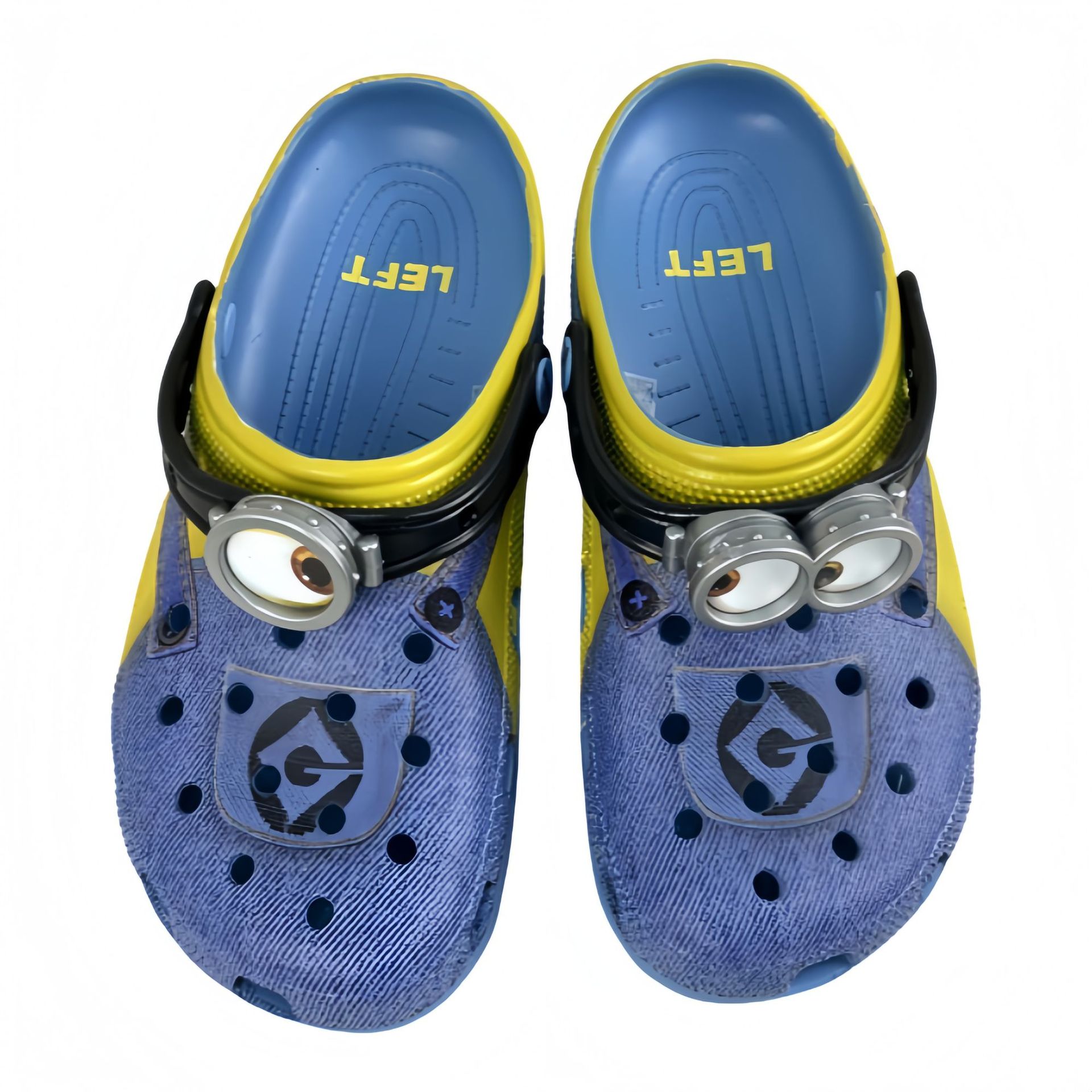Nuevo cruce pequeño hombre amarillo gafas agujero zapatos tarjeta de zapatos padres-hijos ladrón de la abuela de la playa cabeza fría trapazo lote image 4