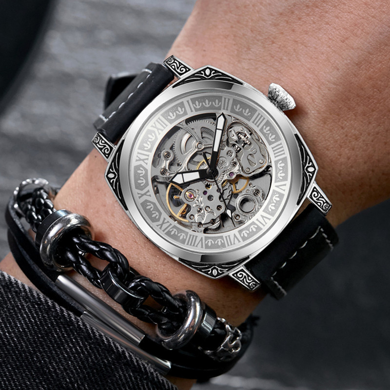 Reloj mecánico automático SHENHUA reloj de hombre hueco reloj de hombre impermeable moda negocios casual cinturón reloj