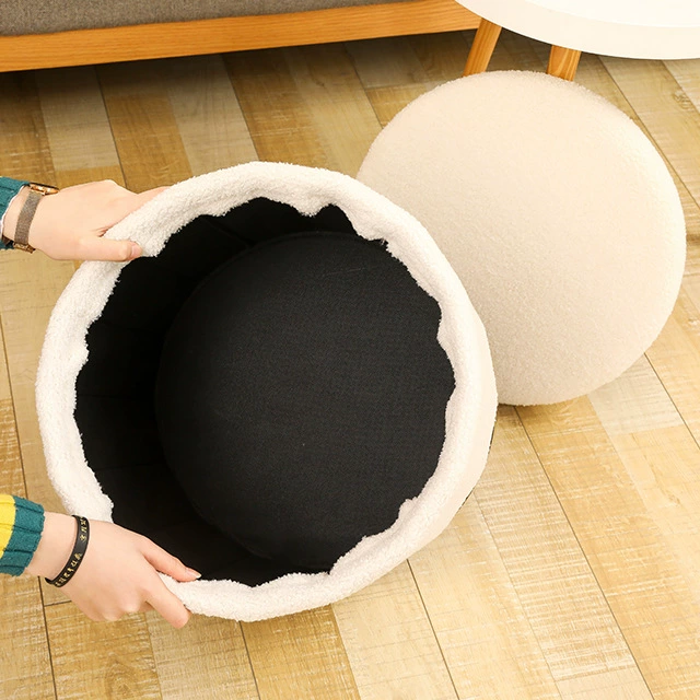 Табурет для прихожей с местом для обуви, простой табурет для хранения с высокой несущей способностью, тканевый пуфик для прихожей, складная домашняя мебель.