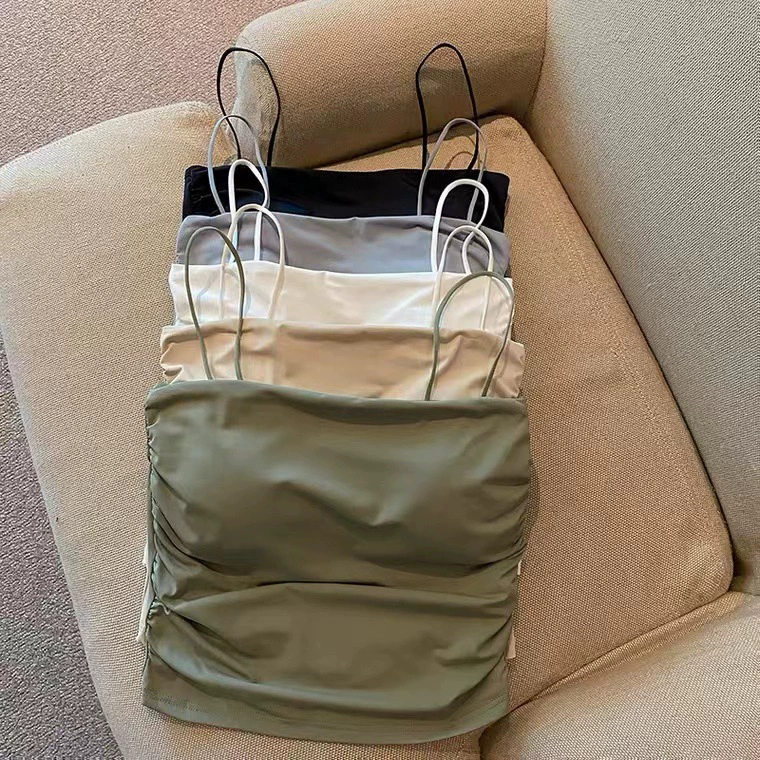 Summer silk fitted tank top, tube top