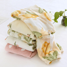 加绒加厚托腹裤秋冬款孕妇裤珊瑚绒家居裤可调节长裤宽松大码睡裤