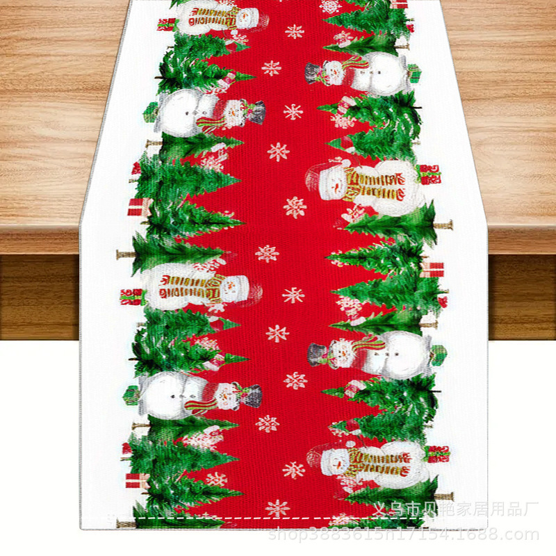 Amazonクロスボーダー新しいクリスマステーブルフラグ工場直販冬雪だるまサンタクロースプリントプレースマット|undefined