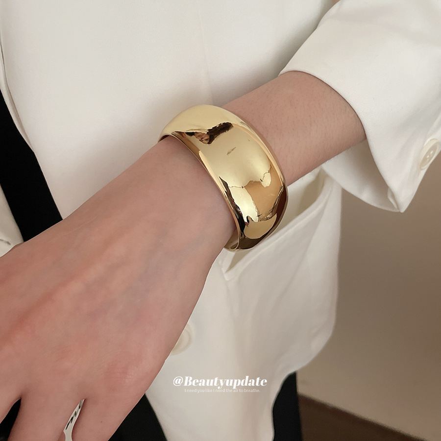 Pulsera abierta con torsión brillante geométrica irregular, pulsera de nicho de personalidad de estilo europeo y americano, joyería de temperamento exagerado al por mayor