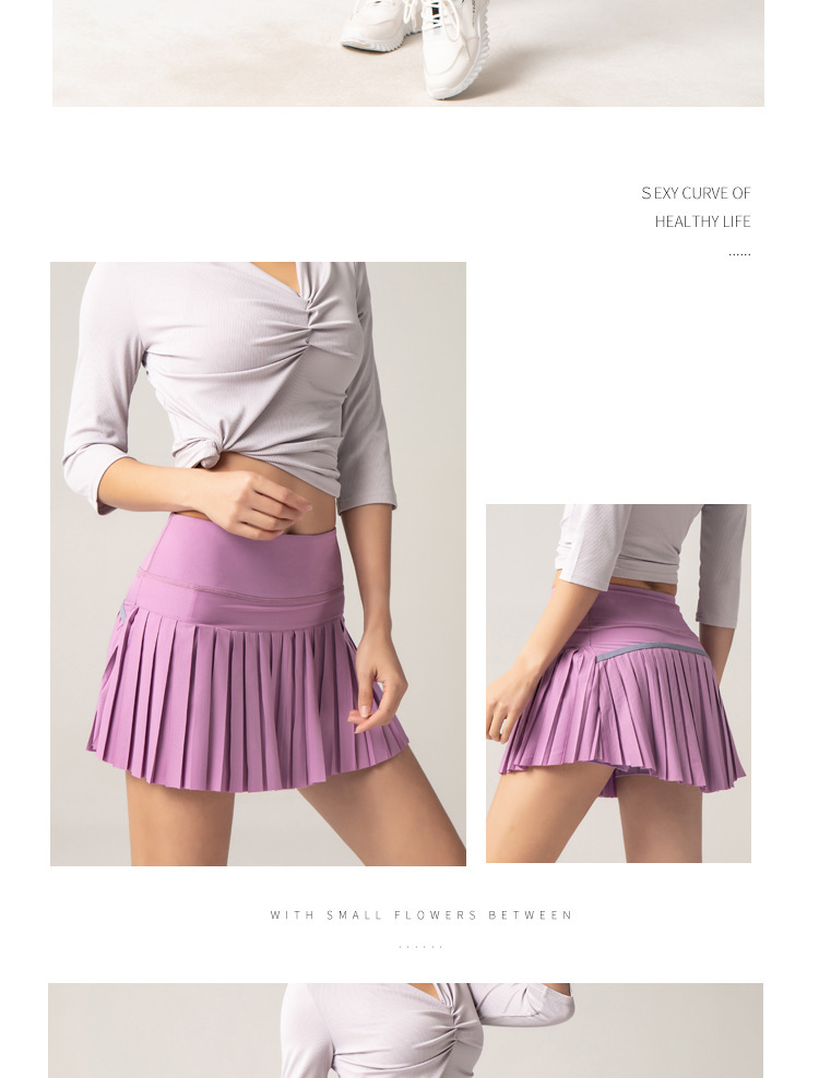 Culotte alto elástico cintura alta plisado liso-Multicolor NSFH130013