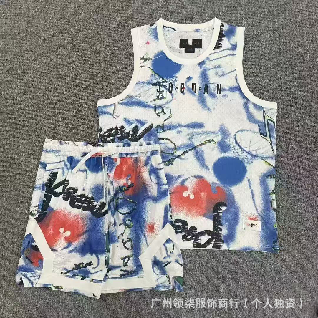 Nuevo chaleco de baloncesto deportivo Flying Man más pantalones cortos secado rápido transpirable relajado diario ocio correr chaleco deportivo image 22