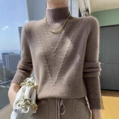 羊绒毛衣女25秋冬新款半高领打底衫加厚纯色针织衫内搭上衣宽松保