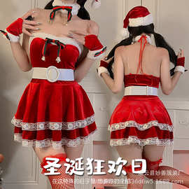情趣内衣新年圣诞性感圣诞装纯欲可爱诱惑连衣裙兔女郎演出服套装