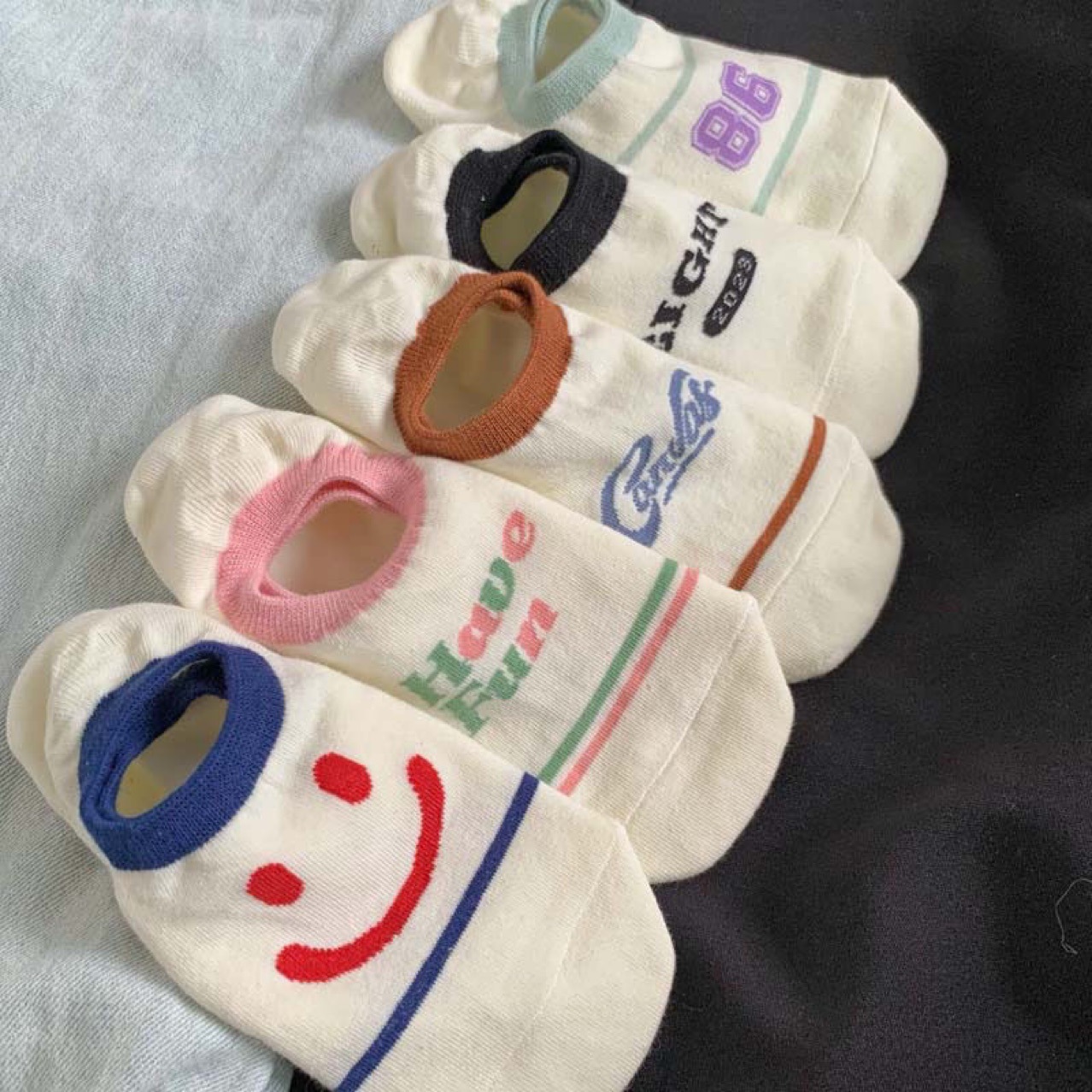 Boat Socks Korean Ins Summer Lightweight Fashion All-match Japanese Style Fresh Cartoon Smiley College Style Low-top Invisible Socks