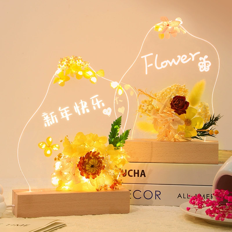 Детский ручной работы DIY вечный цветок ночник материал сумка ручная роспись акриловое граффити сушеный цветок декоративные украшения для рисования