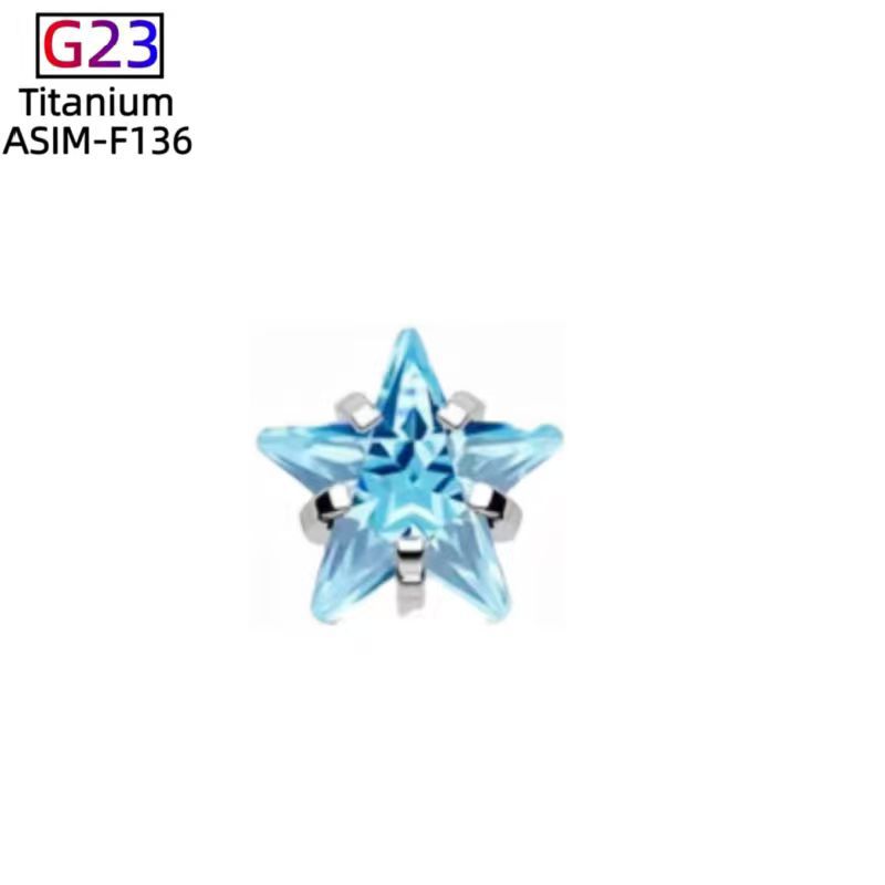 G23 Titanium Star Zircon Ear Cartilage Stud Lip Nail Piercing Jewelry Fashion Ear Accessories detail image 8