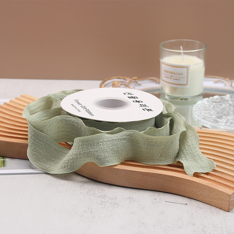 2,5 cinta plisada pastel de flores cola de pescado cinta de hilo embalaje para hornear caja de regalo de encaje arco de encaje DIY