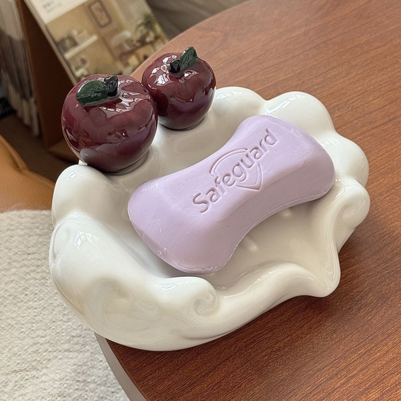 高品質のスネークフルーツソープディッシュ、軽くて豪華なセラミックソープディッシュ、排水用家庭用ソープディッシュ、洗面台用排水ラック|undefined