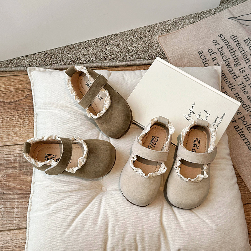 Girls' Single-layer Shoes Small Leather Shoes 2024 Spring and Autumn New Korean Style Fashion Children's Princess Shoes Soft-soled Casual Birkenneth Shoes