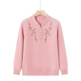 中年秋冬100%羊毛妈妈女秋装纯羊毛针织中老年毛衣半高领打底衫v，女装针织衫/毛衣，妃慕昵服饰