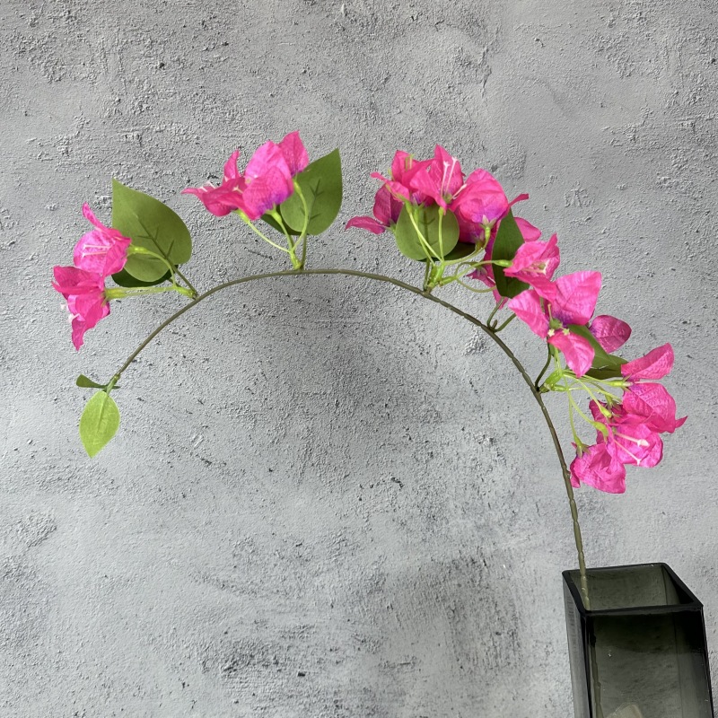 Flor artificial sola rama acabado triángulo Plum boda al aire libre ingeniería decoración escalada vid rododendro flor falsa por mayor