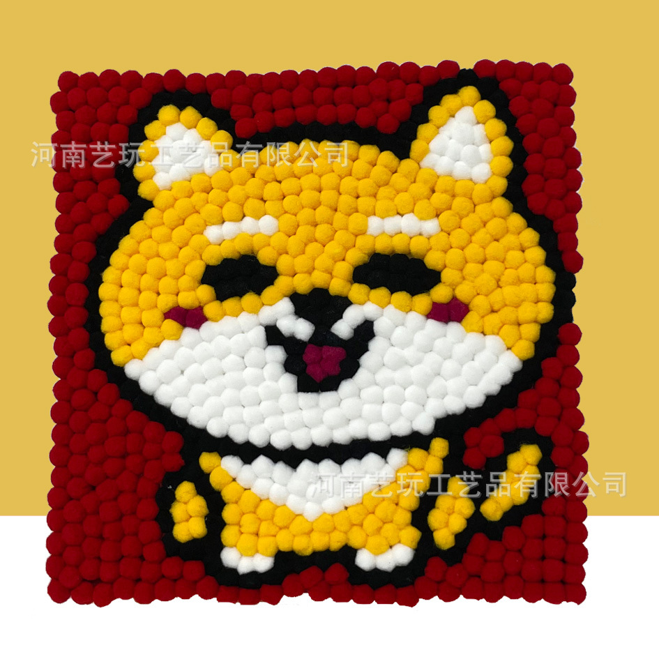 MQH20-050 / 20*20cm（实木内框+画布+毛球材料包）