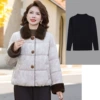 Khaki top (with fur collar) + sweater