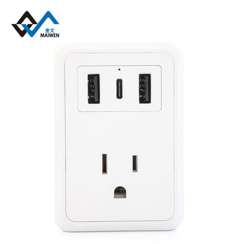 Cross-border new US standard wall socket extender 3USB US one to three household conversion socket US standard plug