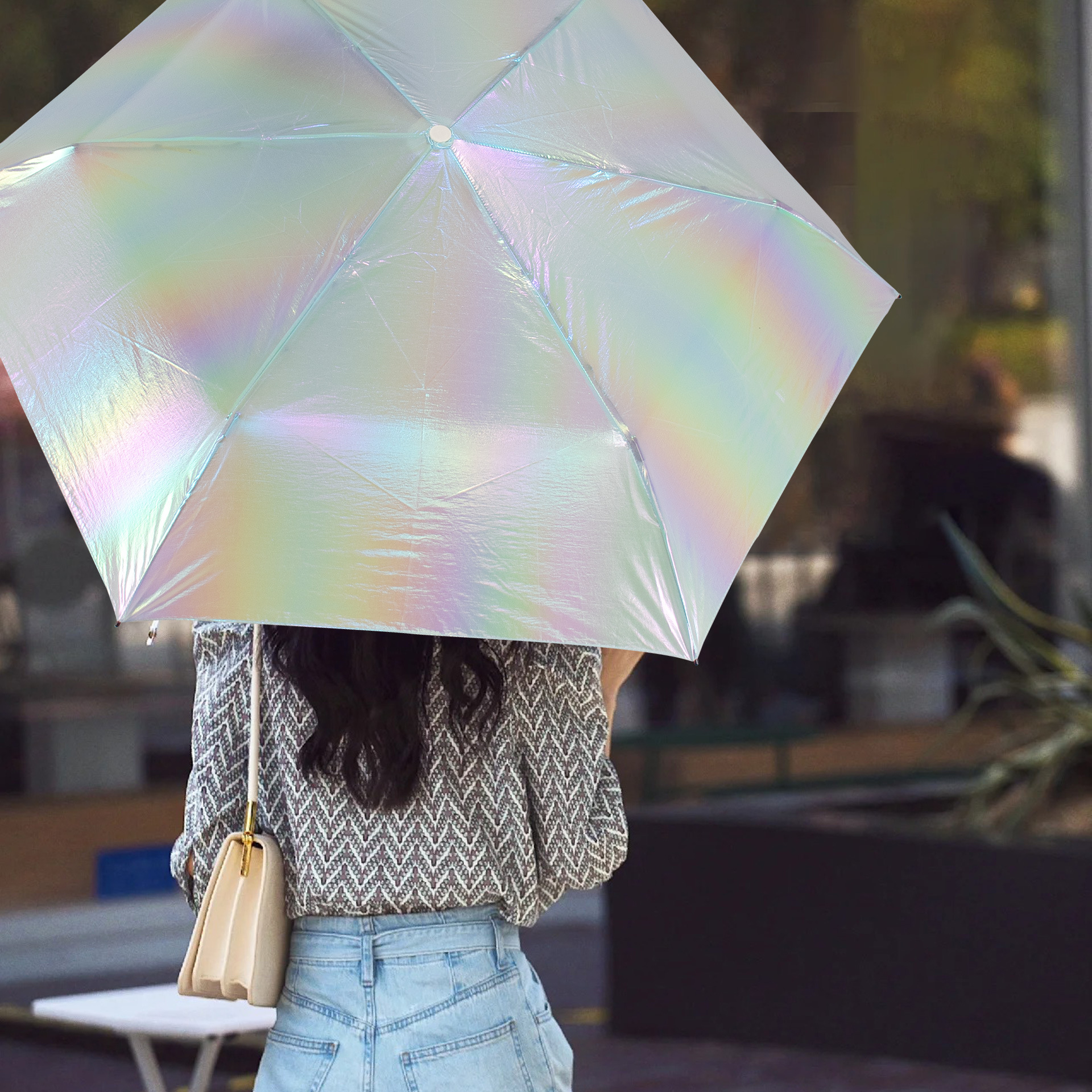 Manual umbrella ultra-light and thin six bones four folds small…