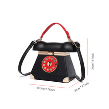 小众轻奢复古女包时尚百搭老式座机电话造型古典圆形键盘手提斜挎