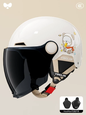 Motosiklet kaskı (dəbilqə) — Motorcycle Helmet for Men - 3c-space-bear-sunscreen-long-mirror-removable-ear-protection-for-all-seasons-one-size-fits-all