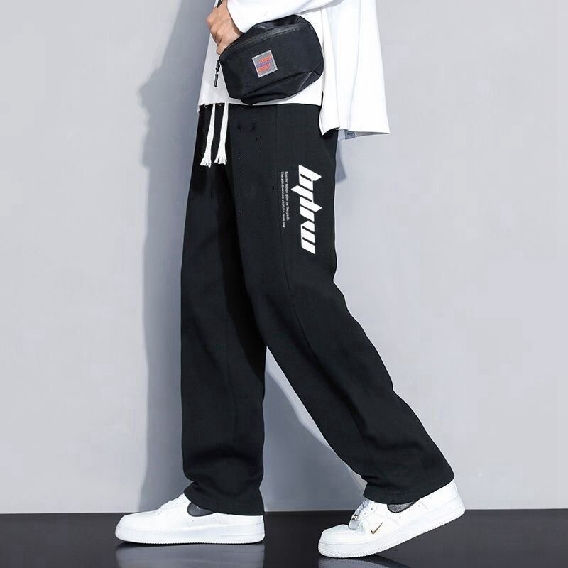 Straight-Leg Pants Sports Spring and Summer Sweatpants Men's Loose Versatile Slimming Long Pants Student Trendy Plus-Size Straight-Leg Casual Pants