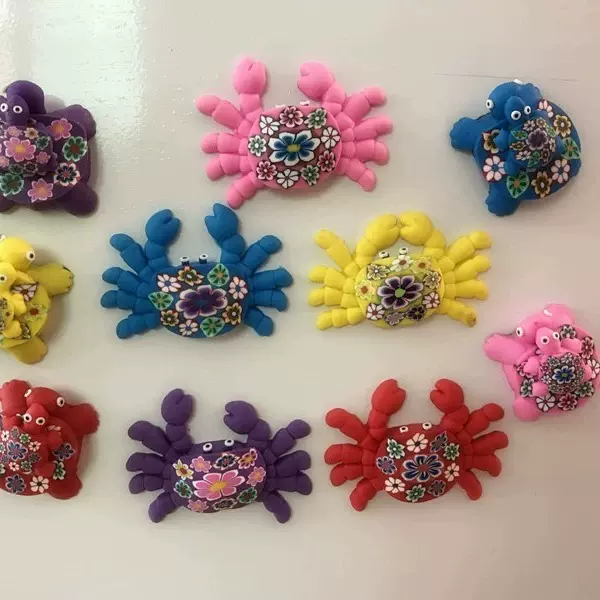 软陶工艺品批发彩色小乌龟母子龟软陶 寓意长寿软陶饰品批发