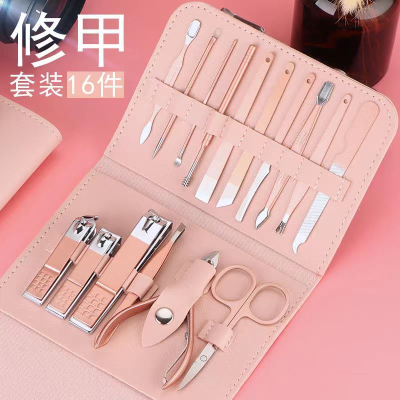 Set de Manicura y Pedicura Profesional de Acero Inoxidable, 18 Piezas con Estuche