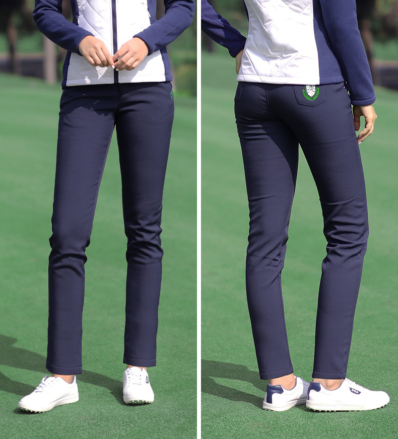 Quần golf nữ thu đông lót nhung co giãn cao — Kuz045 lót nhung-màu xanh, Kuz045 lót nhung-Đỏ, Kuz045 lót nhung-Đen, Kuz045 lót nhung-màu be chi tiết 11