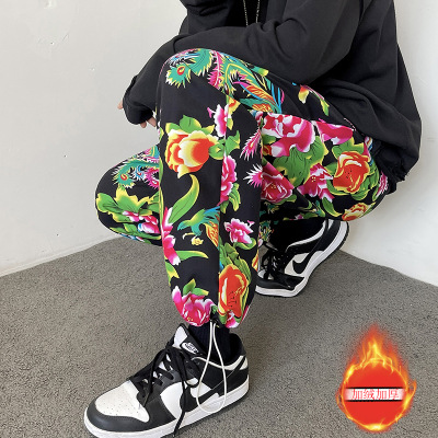 Chaqueta acolchada de algodón de flores grandes del noreste chaqueta acolchada de algodón de peonía de moda nacional de los hombres invierno engrosada celebridad de Internet TikTok mismo estilo chaqueta acolchada de algodón festiva rural