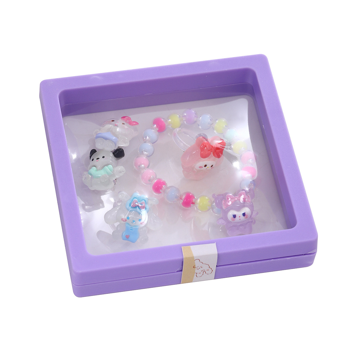 Niños dibujos animados hermosa pulsera niña cristal cuentas pulsera Baby Gallery Lomi conjunto de joyas pulsera de mujer