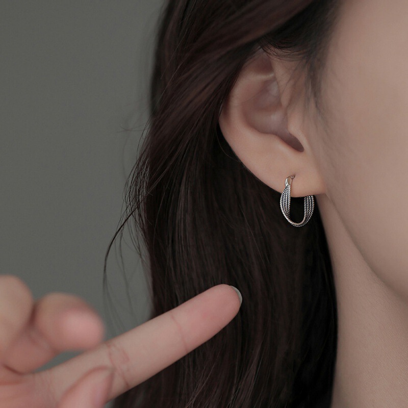 2025 New Personalized Twisted Earrings Women's Cold Trendy Earrings Light Luxury Niche Design Earrings Birthday Gift