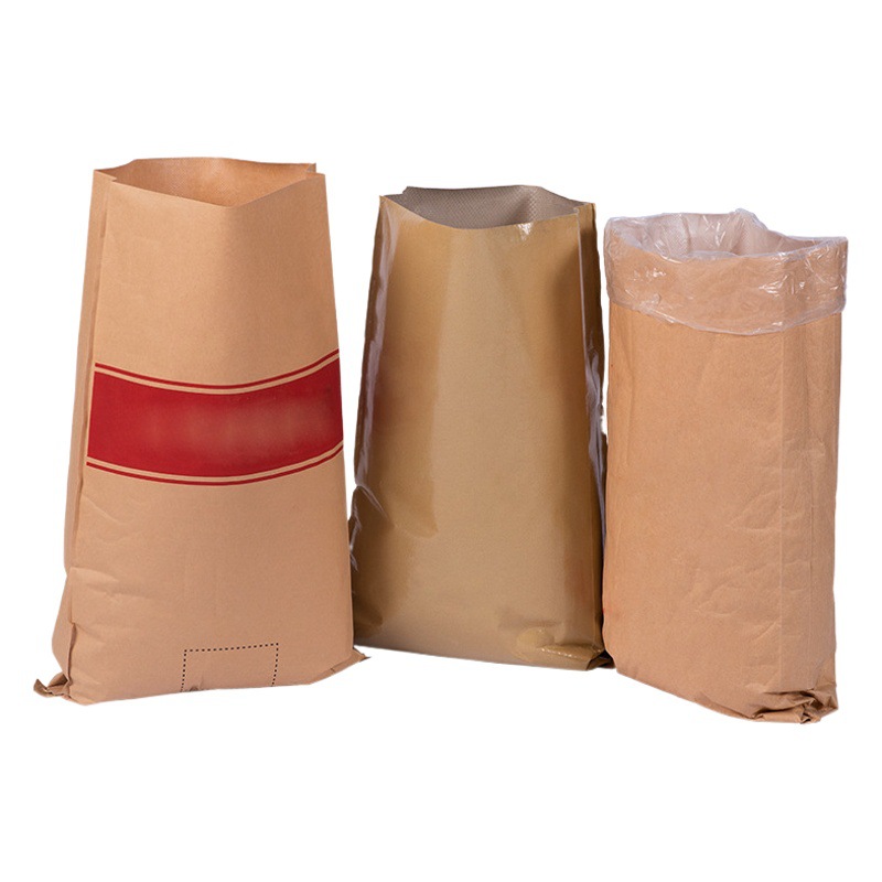Bolsa tejida de papel Kraft bolsa compuesta de plástico de papel impresión de alimentación de cemento arroz transporte químico embalaje de plástico bolsa de logística