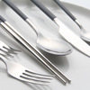 Jianou stainless steel knife fork spoon chopsticks Western tableware Creative red, purple, blue gray popular restaurant hotel home soft furnishings